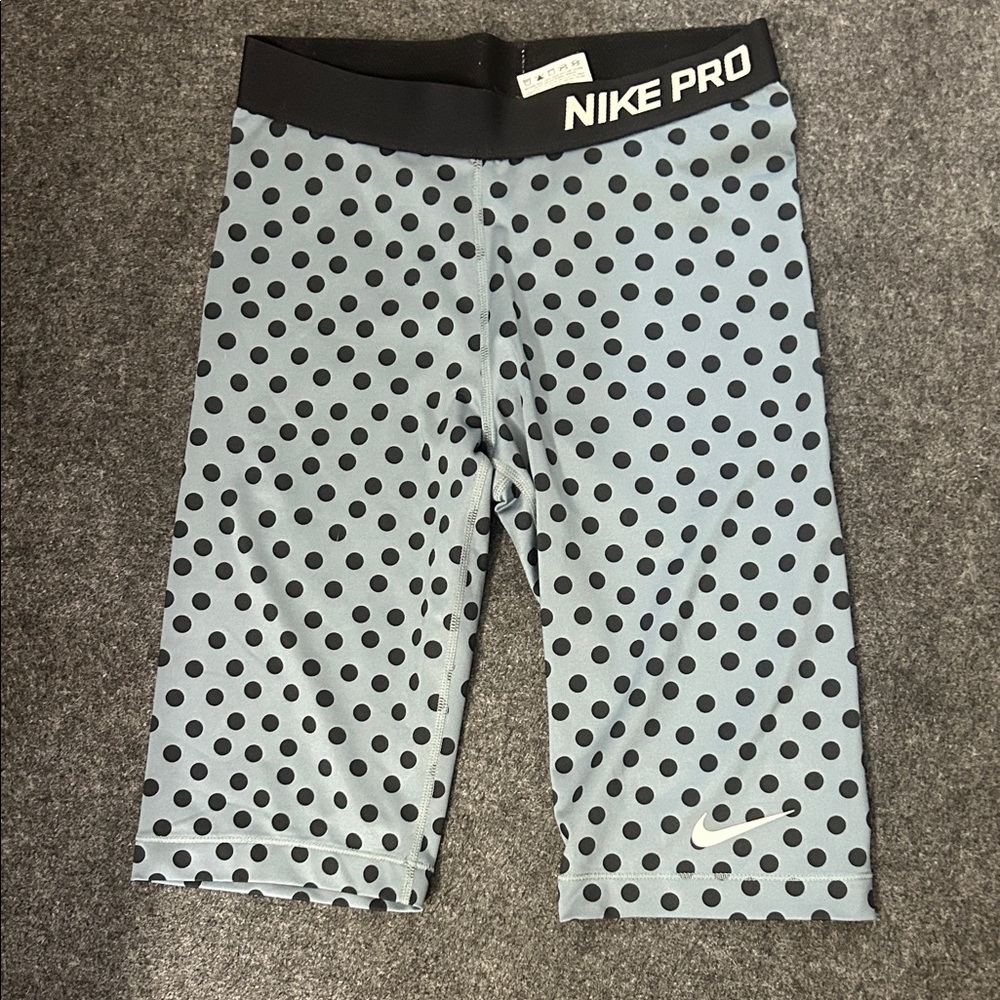 Nike Pro Blue and Black Polka Dot Shorts